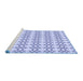 Sideview of Machine Washable Transitional Blue Rug, wshpat1790blu