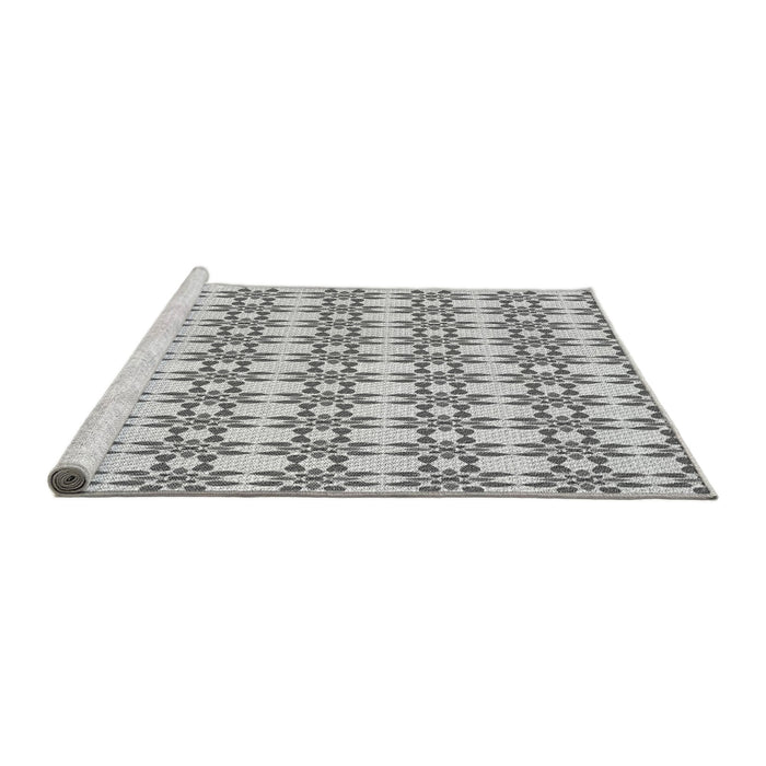 Sideview of Machine Washable Transitional Silver Gray Rug, wshpat1790gry