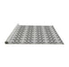 Sideview of Machine Washable Transitional Silver Gray Rug, wshpat1790gry
