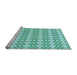 Sideview of Machine Washable Transitional Blue Rug, wshpat1790lblu