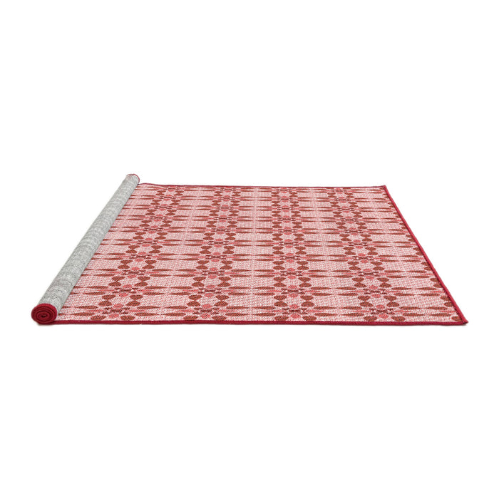 Sideview of Machine Washable Transitional Orange Rug, wshpat1790rd