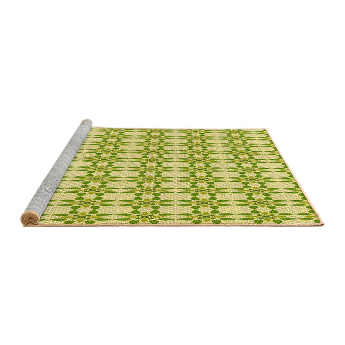 Sideview of Machine Washable Transitional Pistachio Green Rug, wshpat1790yw