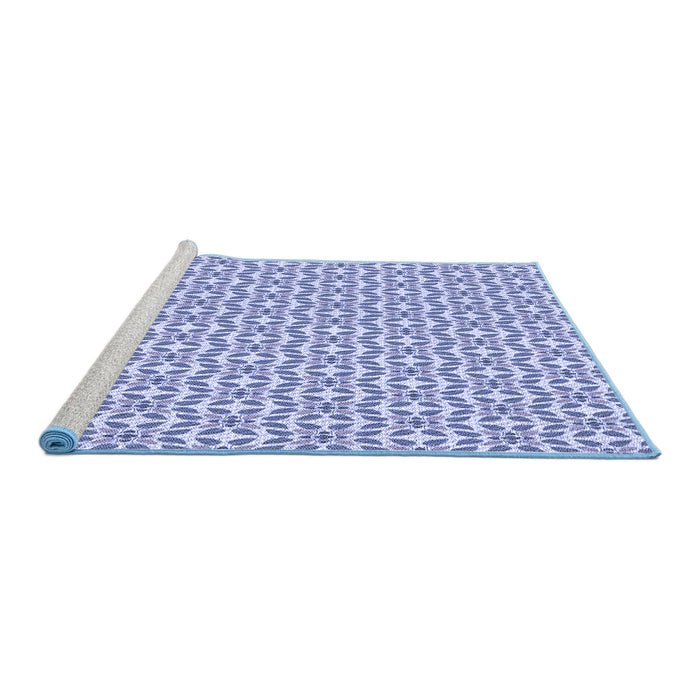 Sideview of Machine Washable Transitional Royal Blue Rug, wshpat1791blu