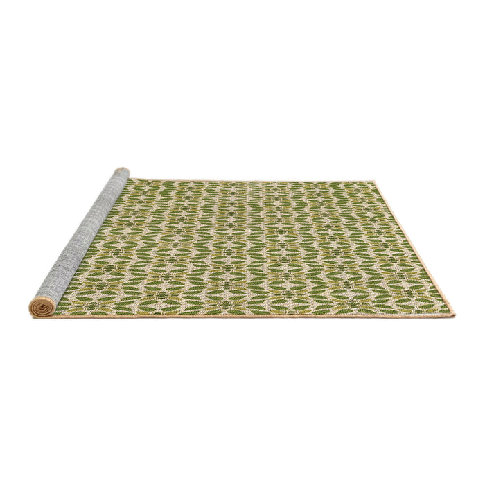 Sideview of Machine Washable Transitional Olive Green Rug, wshpat1791brn