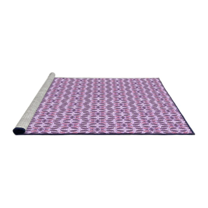 Sideview of Machine Washable Transitional Orchid Purple Rug, wshpat1791pur