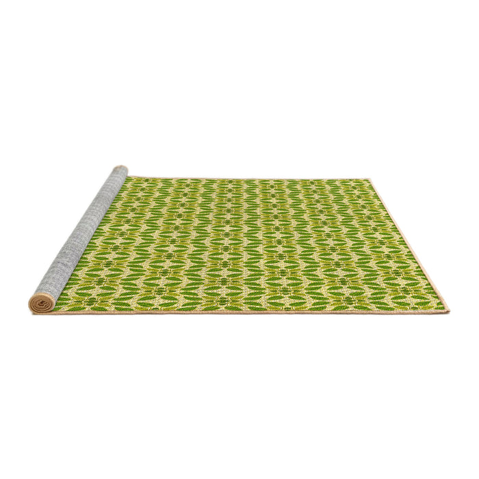 Sideview of Machine Washable Transitional Bold Yellow Rug, wshpat1791yw