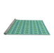 Sideview of Machine Washable Transitional Mint Green Rug, wshpat1792lblu