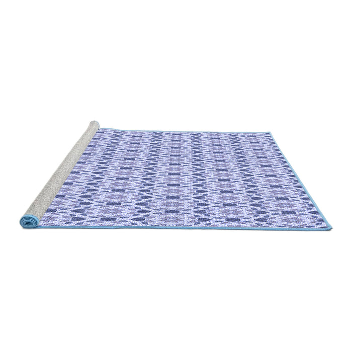 Sideview of Machine Washable Transitional Periwinkle Purple Rug, wshpat1793blu