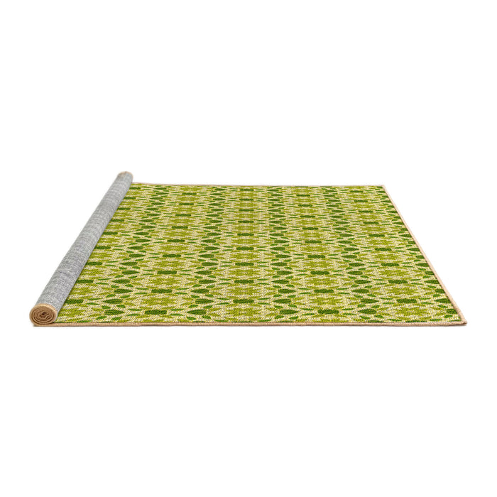 Sideview of Machine Washable Transitional Pistachio Green Rug, wshpat1793yw