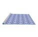 Sideview of Machine Washable Transitional Royal Blue Rug, wshpat1794blu