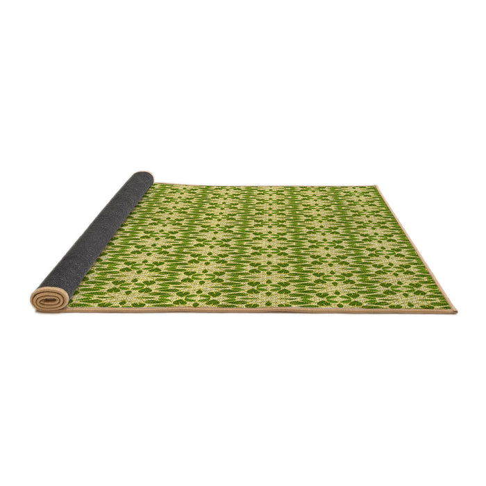 Thickness of Patterned Chrome Gold Yellow Rug, pat1794yw