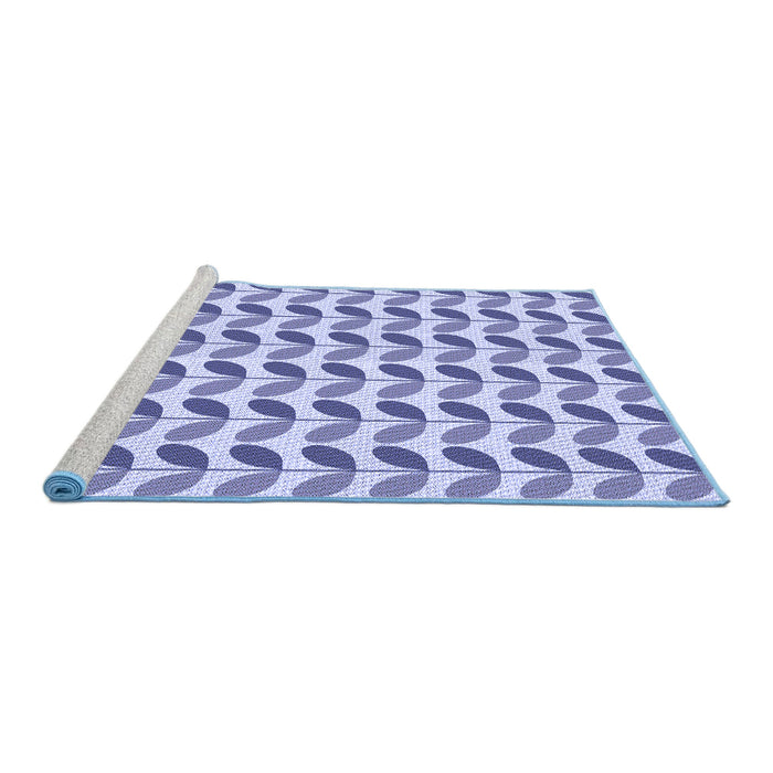 Sideview of Machine Washable Transitional Slate Blue Rug, wshpat1795blu
