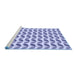 Sideview of Machine Washable Transitional Slate Blue Rug, wshpat1795blu