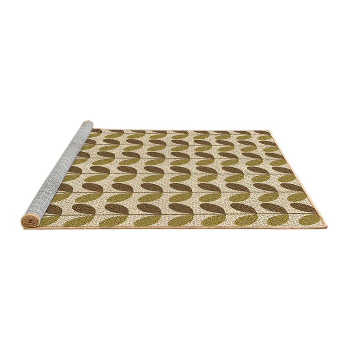 Sideview of Machine Washable Transitional Brown Gold Rug, wshpat1795brn