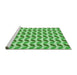 Sideview of Machine Washable Transitional Jade Green Rug, wshpat1795grn