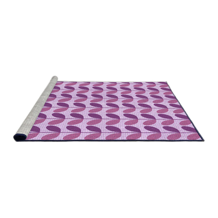 Sideview of Machine Washable Transitional Blossom Pink Rug, wshpat1795pur