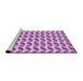 Sideview of Machine Washable Transitional Blossom Pink Rug, wshpat1795pur