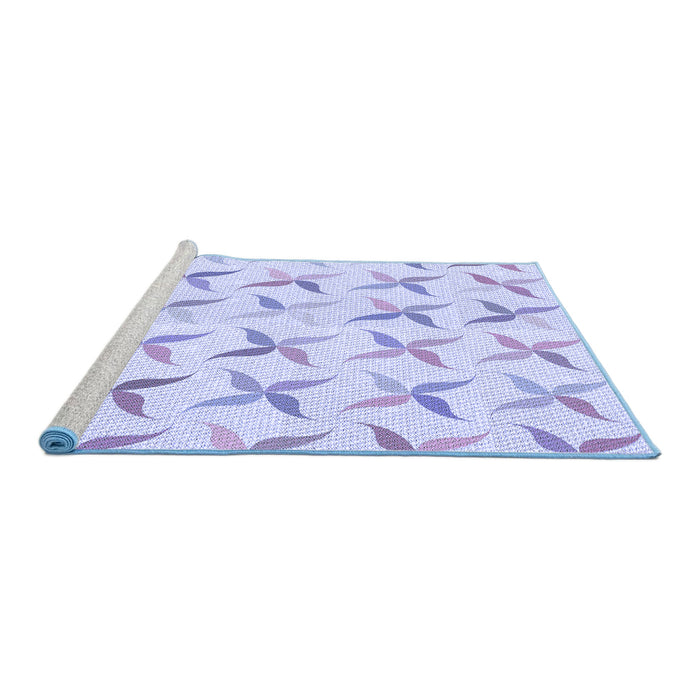 Sideview of Machine Washable Transitional Lavender Blue Rug, wshpat1796blu