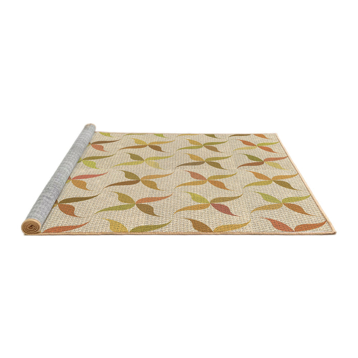 Sideview of Machine Washable Transitional Vanilla Gold Rug, wshpat1796brn