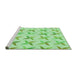 Sideview of Machine Washable Transitional Light Green Rug, wshpat1796grn