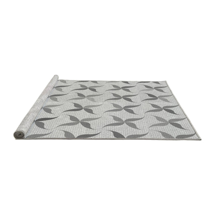 Sideview of Machine Washable Transitional Platinum Gray Rug, wshpat1796gry