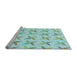 Sideview of Machine Washable Transitional Light Aquamarine Green Rug, wshpat1796lblu