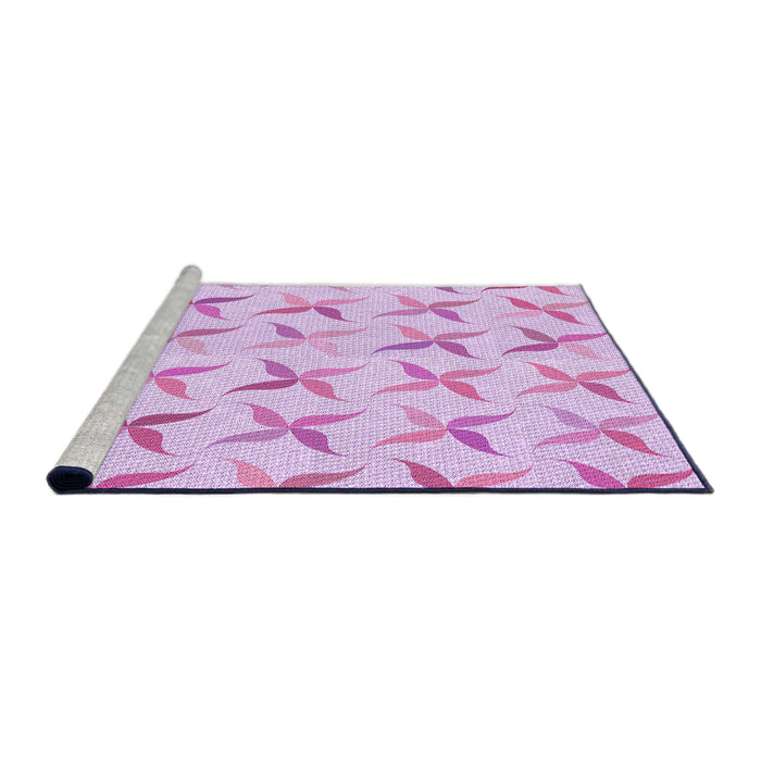 Sideview of Machine Washable Transitional Orchid Purple Rug, wshpat1796pur