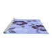 Sideview of Machine Washable Transitional Slate Blue Rug, wshpat1797blu