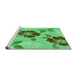 Sideview of Machine Washable Transitional Dark Lime Green Rug, wshpat1797grn