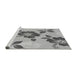 Sideview of Machine Washable Transitional Platinum Silver Gray Rug, wshpat1797gry