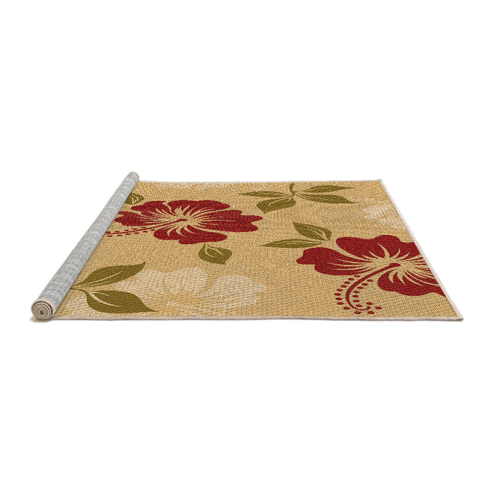Sideview of Machine Washable Transitional Yellow Orange Rug, wshpat1797org