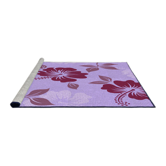 Sideview of Machine Washable Transitional Orchid Purple Rug, wshpat1797pur