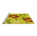 Sideview of Machine Washable Transitional Yellow Rug, wshpat1797yw