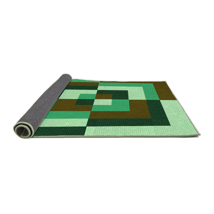 Thickness of Patterned Green Rug, pat1798grn