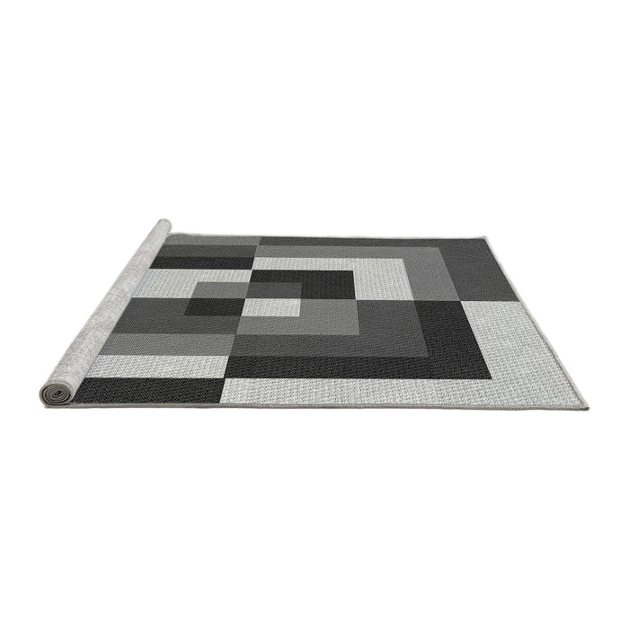 Sideview of Machine Washable Transitional Dark Gray Rug, wshpat1798gry