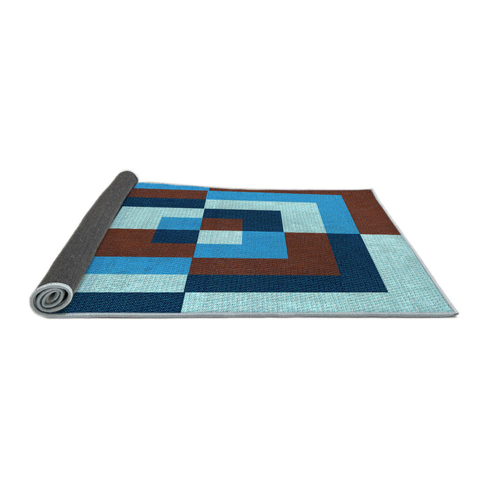 Thickness of Patterned Plum Purple Rug, pat1798lblu