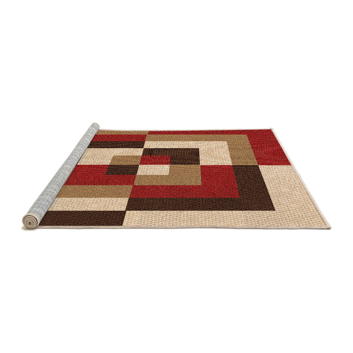Sideview of Machine Washable Transitional Brown Sand Brown Rug, wshpat1798org
