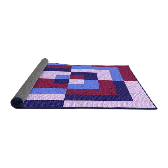 Thickness of Patterned Dark Magenta Purple Rug, pat1798pur