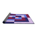 Thickness of Patterned Dark Magenta Purple Rug, pat1798pur