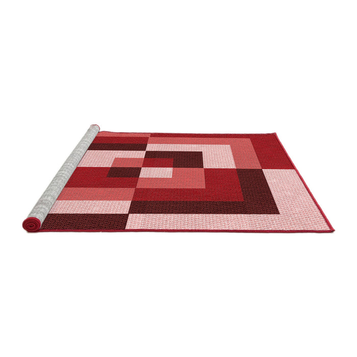 Sideview of Machine Washable Transitional Pastel Red Pink Rug, wshpat1798rd