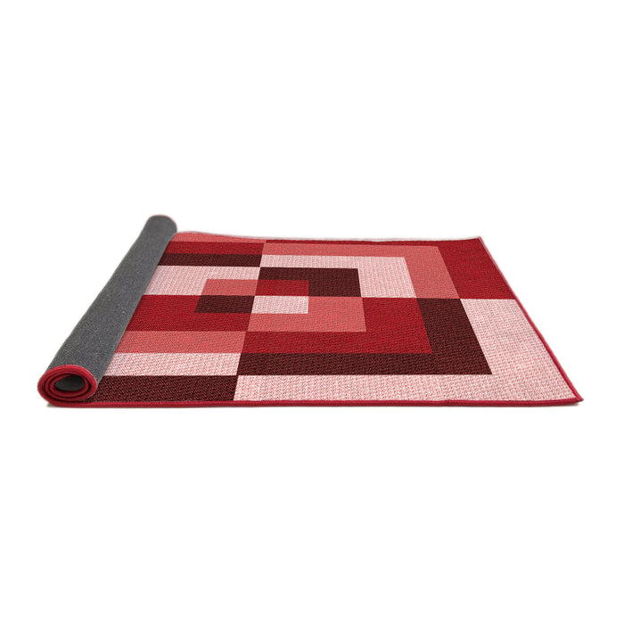 Thickness of Patterned Pastel Red Pink Rug, pat1798rd