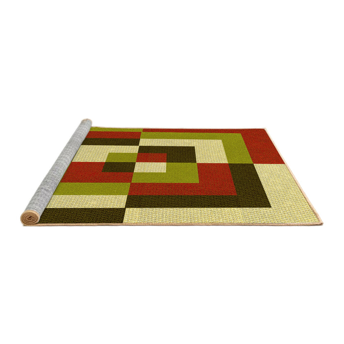 Sideview of Machine Washable Transitional Metallic Gold Rug, wshpat1798yw