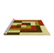 Sideview of Machine Washable Transitional Metallic Gold Rug, wshpat1798yw