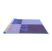 Sideview of Machine Washable Transitional Slate Blue Rug, wshpat1799blu