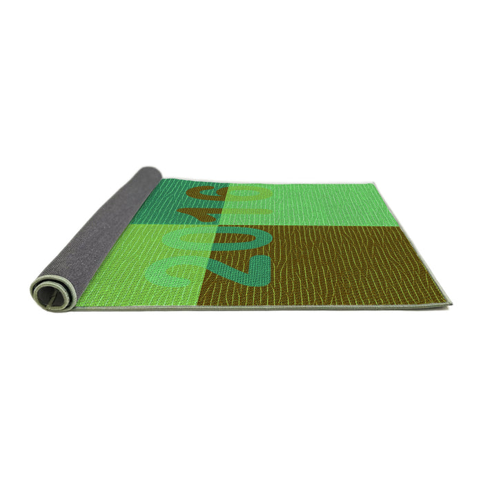 Thickness of Patterned Seaweed Green Rug, pat1799grn