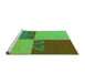 Sideview of Machine Washable Transitional Seaweed Green Rug, wshpat1799grn