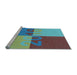 Sideview of Machine Washable Transitional Turquoise Green Rug, wshpat1799lblu