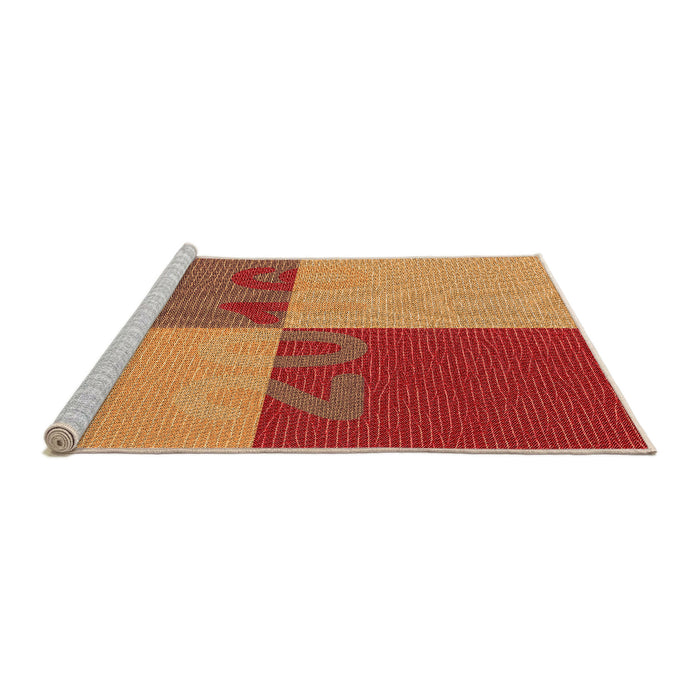 Sideview of Machine Washable Transitional Orange Rug, wshpat1799org
