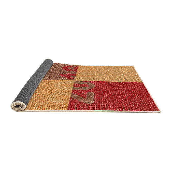 Thickness of Patterned Orange Rug, pat1799org