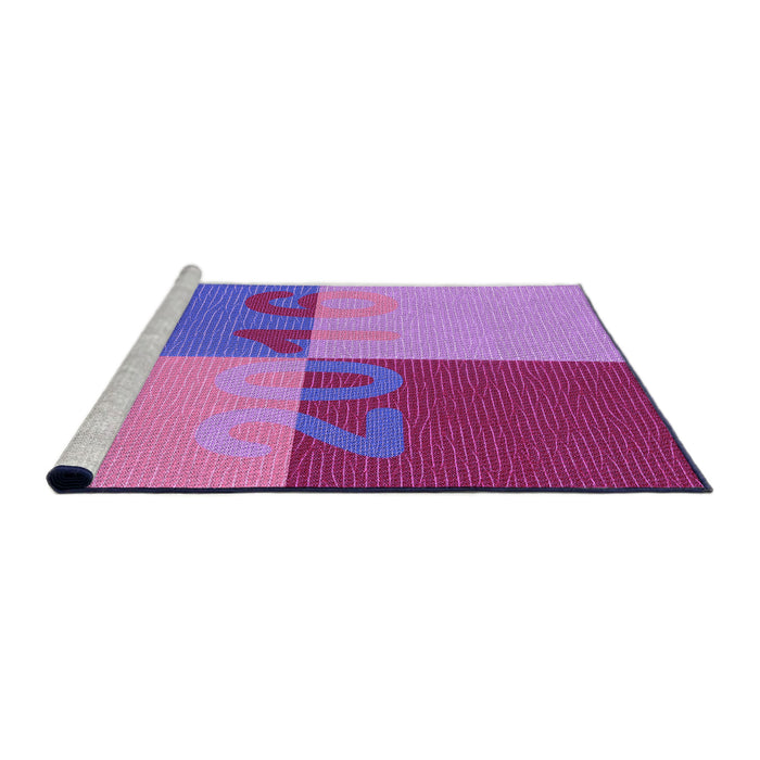 Sideview of Machine Washable Transitional Purple Rug, wshpat1799pur